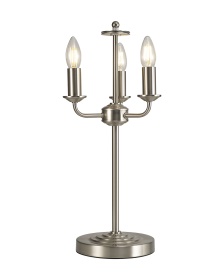 D0692  Banyan Switched Table Lamp 3 Light Satin Nickel